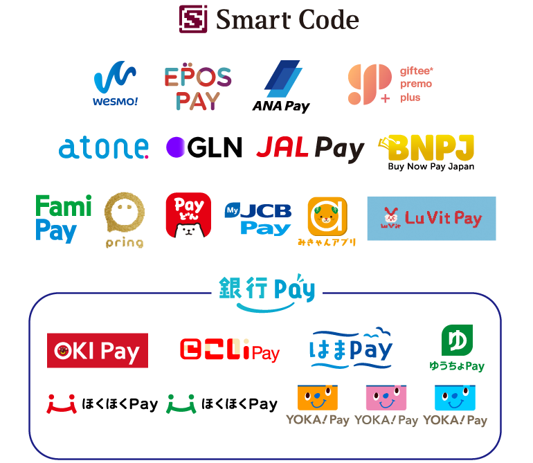 ご利用可能なバーコード決済